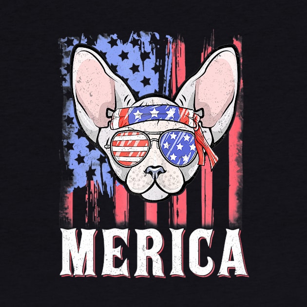 Merica Sphynx Cat American Flag Sunglasses Patriotic by Jannysingle